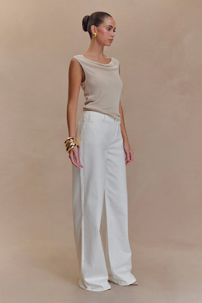 Caitlin Mid Rise Denim Jeans White