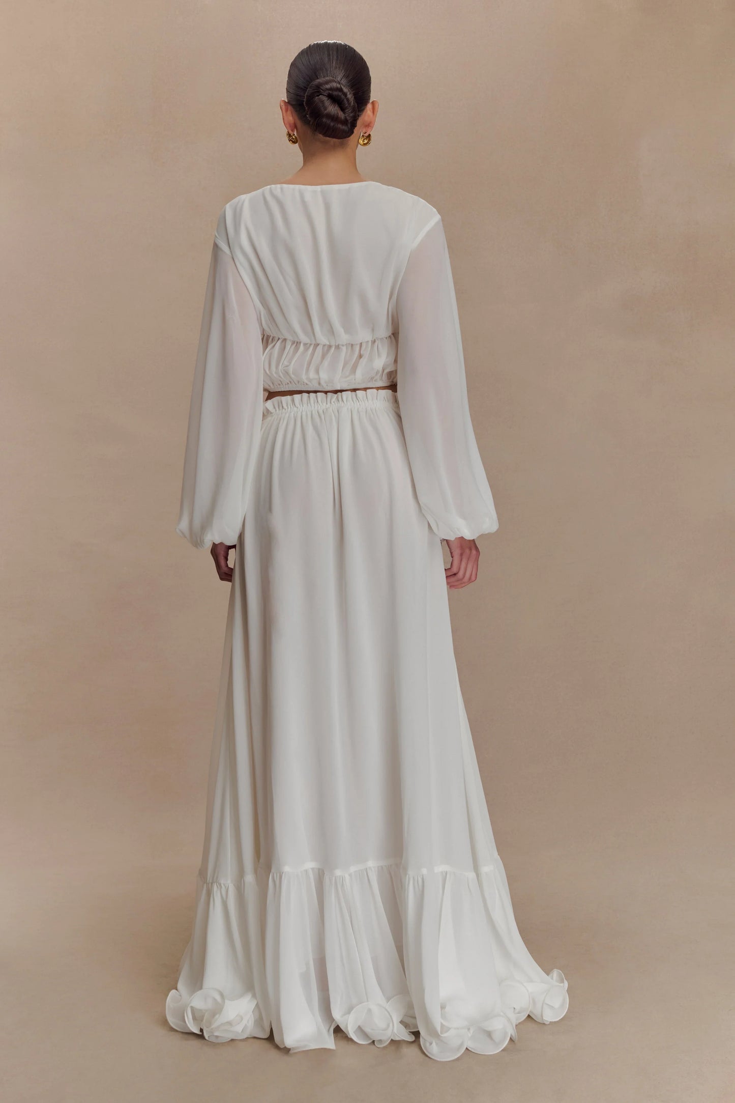 Carlie Chiffon Maxi Skirt Ivory