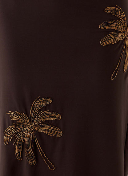 Brienne Beaded Maxi Skirt Chocolate