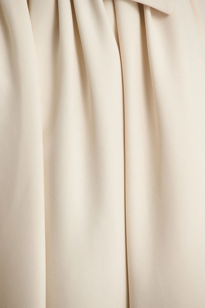 Candice Cream Bandeau Volume Midi Dress With Back Bow Detail