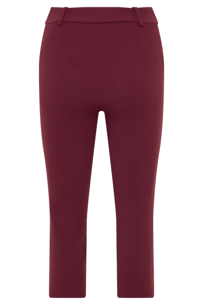 Blanca Stretch Crepe Capri Pants Mahogany
