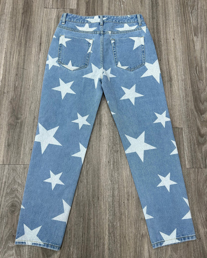 Ripped Ornament Jeans