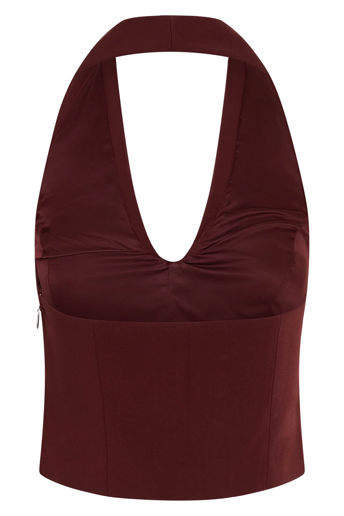 Calla Collared Sleeveless Halter Top Merlot