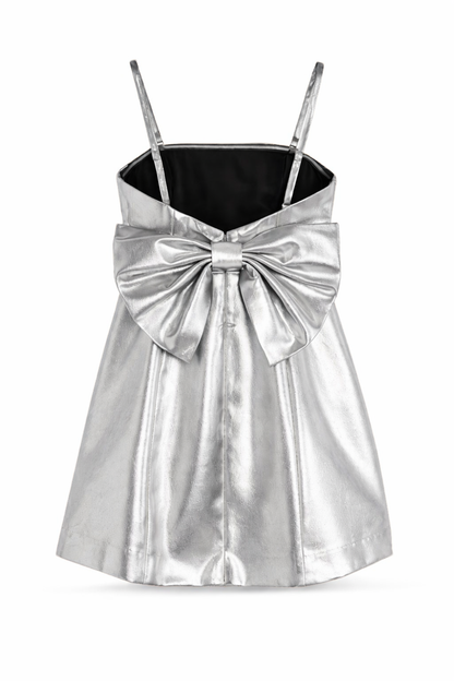 TWEEN TWYLA BACK BOW LAME COUTURE DRESS