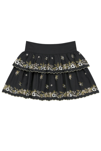 JUNIOR ALLEGRA FLORAL EMBROIDERED SKIRT