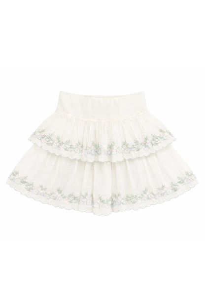JUNIOR ALLEGRA FLORAL EMBROIDERED SKIRT