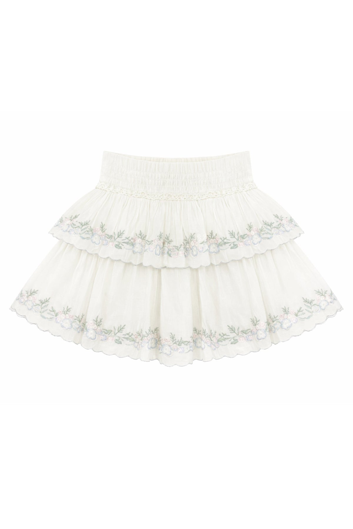 JUNIOR ALLEGRA FLORAL EMBROIDERED SKIRT