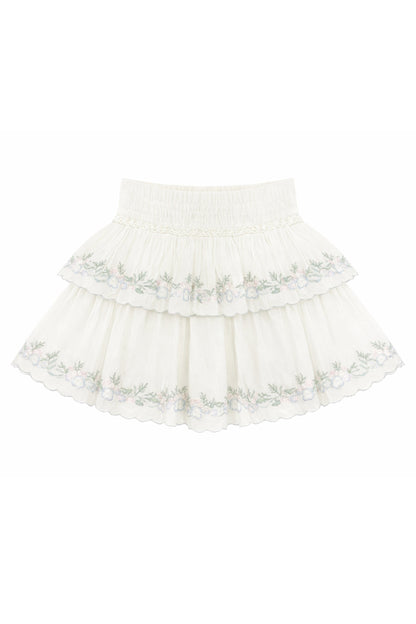 JUNIOR ALLEGRA FLORAL EMBROIDERED SKIRT
