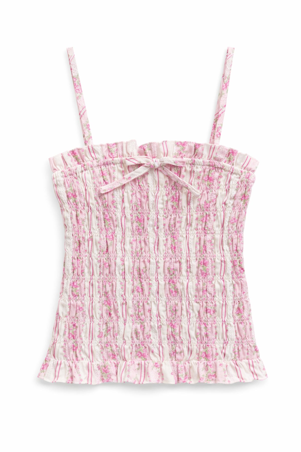 TWEEN ALMA PRINTED GATHERED CAMI TOP