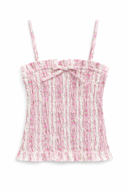 TWEEN ALMA PRINTED GATHERED CAMI TOP