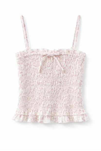 TWEEN ALMA PRINTED GATHERED CAMI TOP