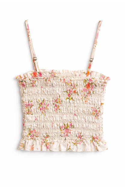TWEEN ALMA PRINTED GATHERED CAMI TOP