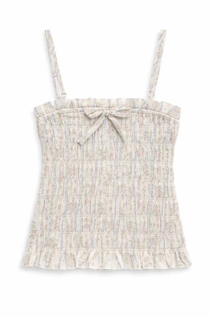 TWEEN ALMA PRINTED GATHERED CAMI TOP