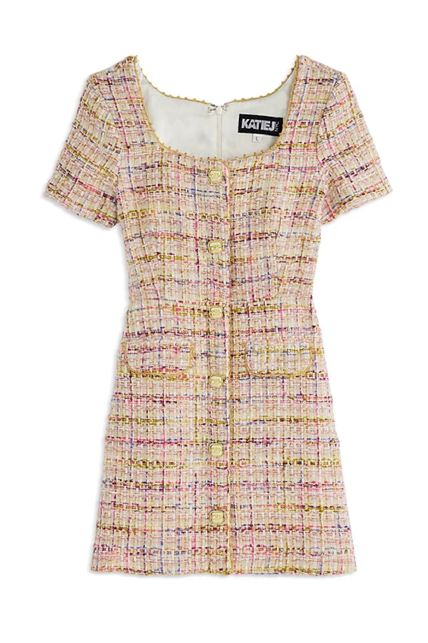 TWEEN ANNA SHORT SLEEVE BOUCLE DRESS