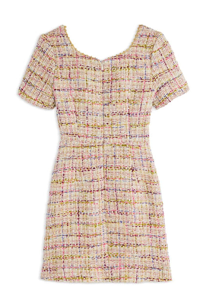 TWEEN ANNA SHORT SLEEVE BOUCLE DRESS