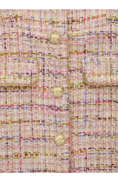 TWEEN ANNA SHORT SLEEVE BOUCLE DRESS