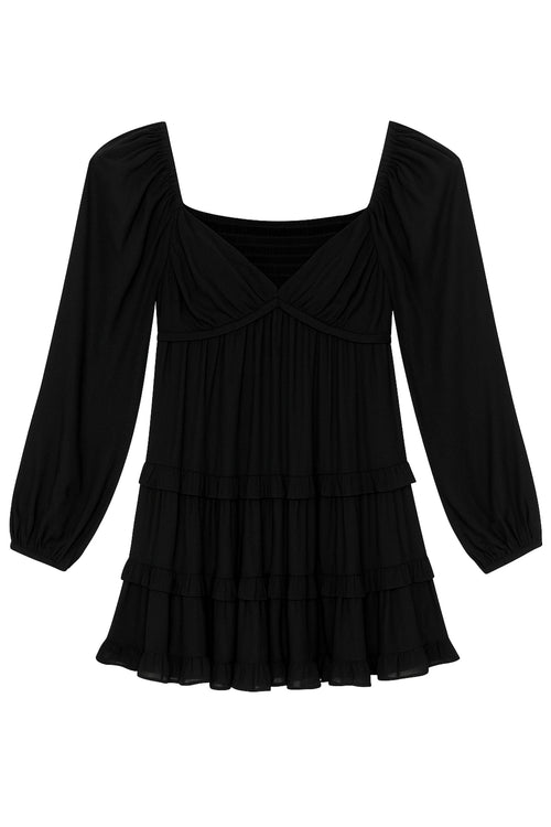TWEEN ANNALISE SOLID TWIST FRONT LONG SLEEVE DRESS - FINAL SALE