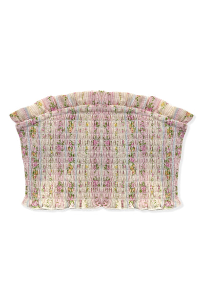 TWEEN BEA PRINTED SMOCKED TUBE TOP - FINAL SALE