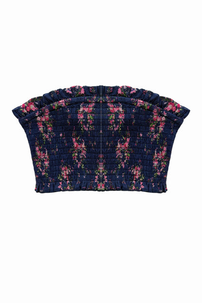 TWEEN BEA PRINTED SMOCKED TUBE TOP - FINAL SALE
