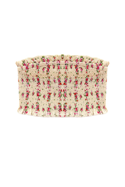 TWEEN BEA PRINTED SMOCKED TUBE TOP - FINAL SALE