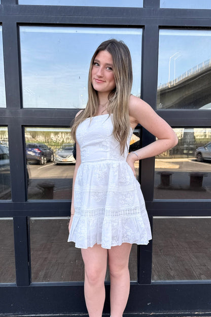 JUNIOR BRIDGET LACE INSERT DRESS