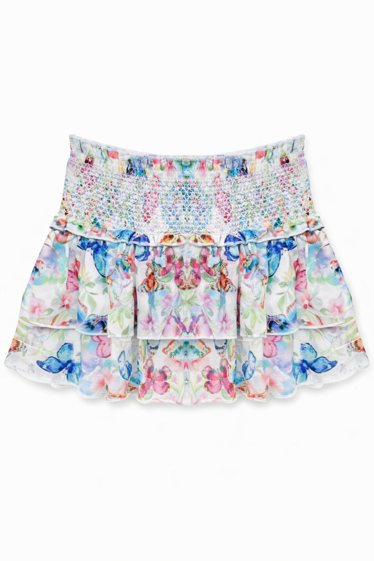 TWEEN DOMINIQUE PRINTED SMOCKED WAIST RUFFLE SKORT - FINAL SALE