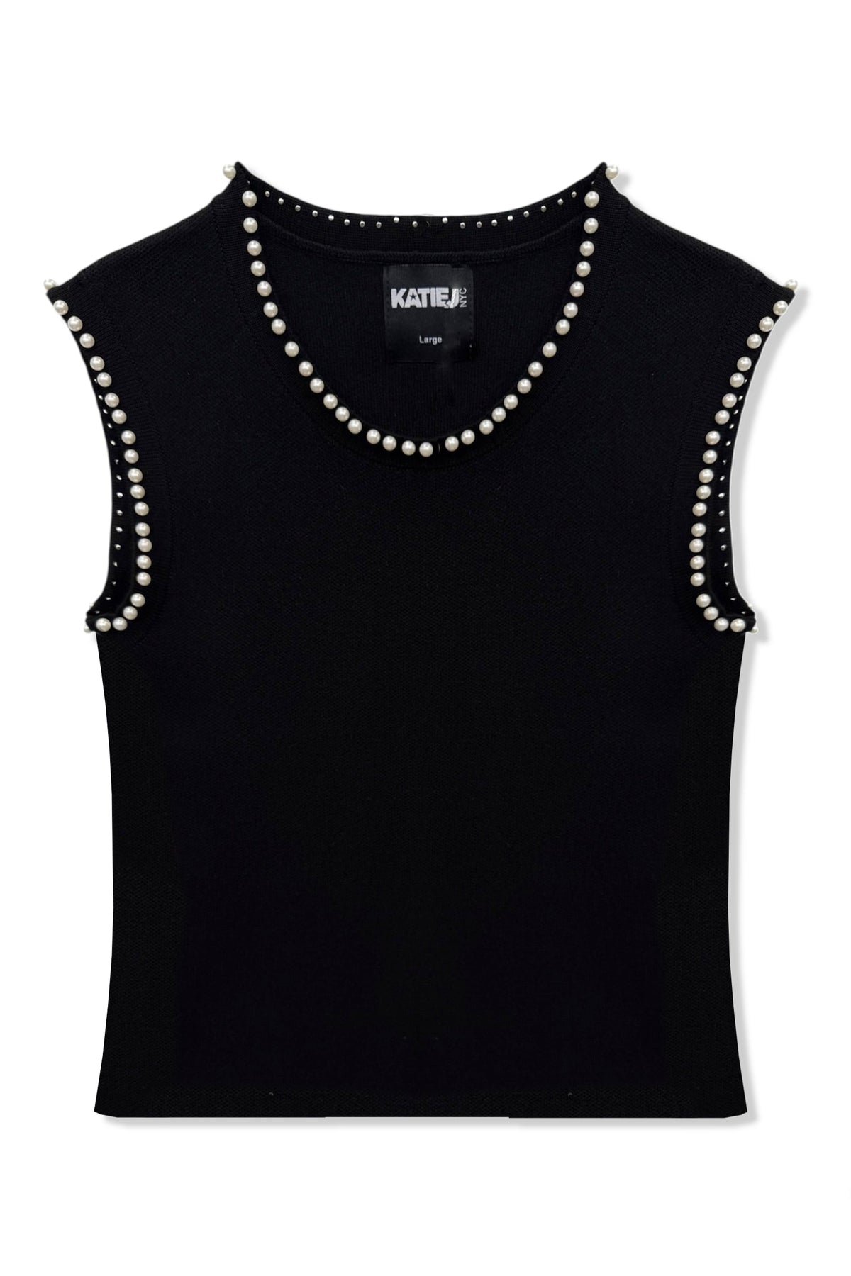 TWEEN BUFFY PEARL TRIM SLEEVELESS TOP
