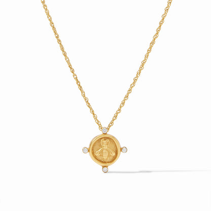 Bee Cameo Solitaire Necklace Cubic Zirconia