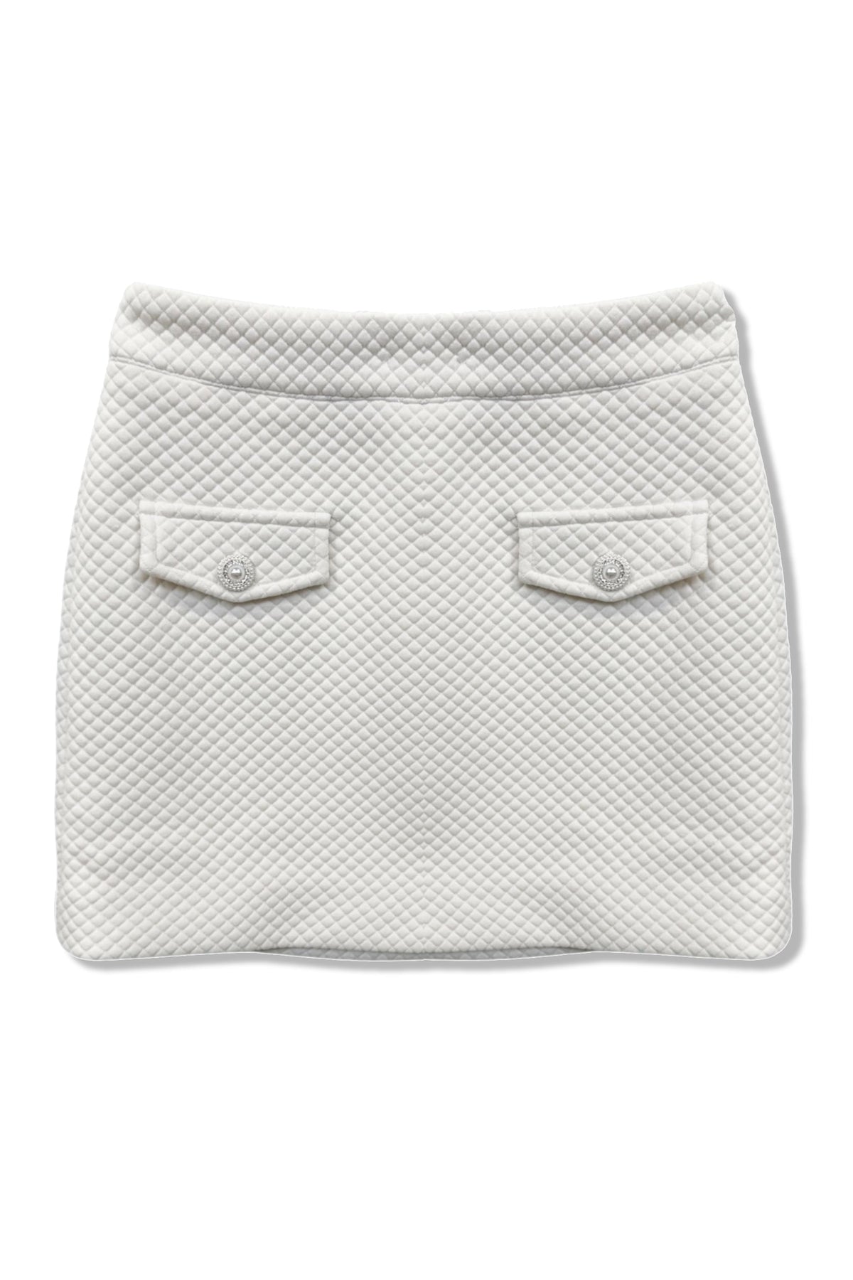 TWEEN CHARLOTTE QUILTED SKIRT W/ POCKET FLAP DETAIL - FINAL SALE