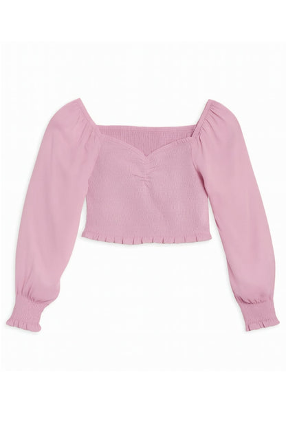 TWEEN CHLOE SOLID SHEER LONG SLEEVE TOP - FINAL SALE
