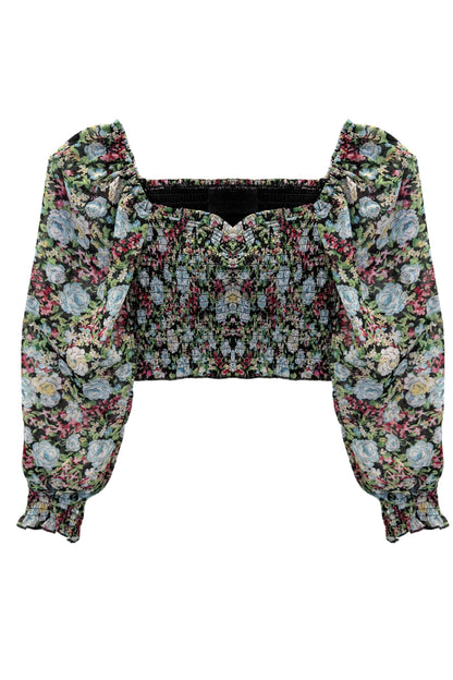 TWEEN CHLOE PRINTED SHEER TOP - FINAL SALE
