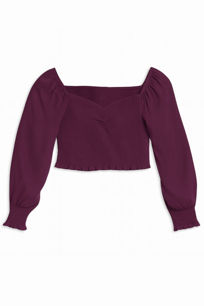 TWEEN CHLOE SOLID SHEER LONG SLEEVE TOP - FINAL SALE