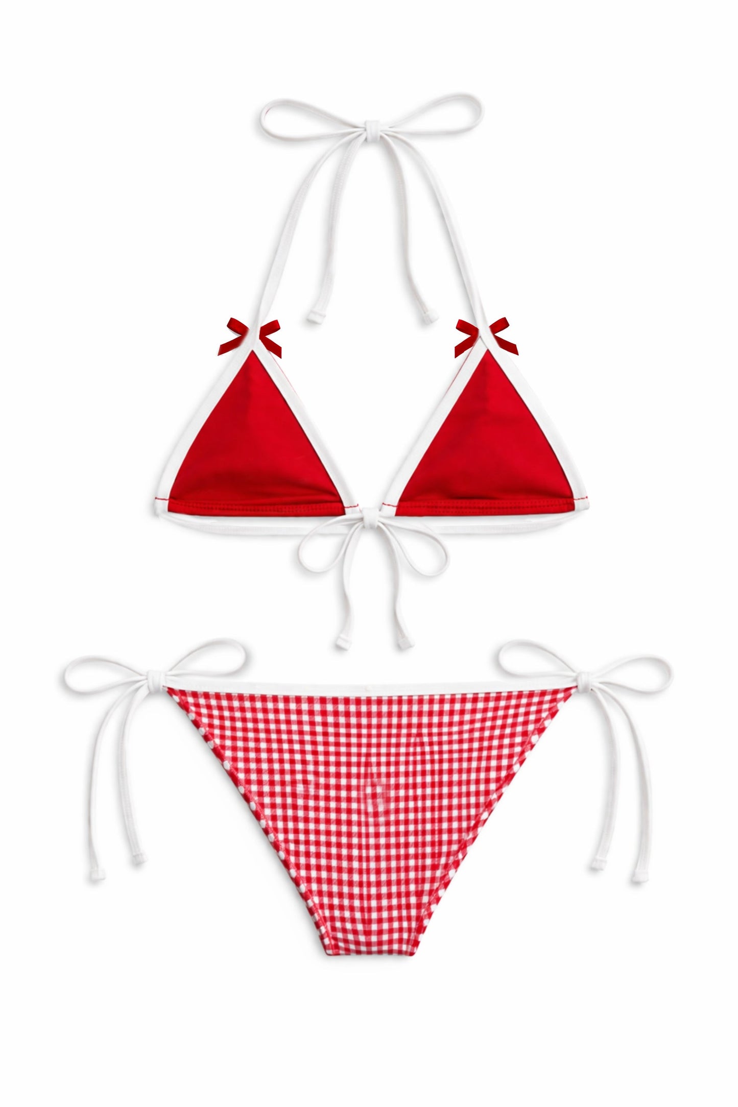 TWEEN CORAL GINGHAM BIKINI