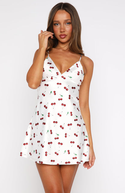 Let's Get Going Mini Dress Cherry