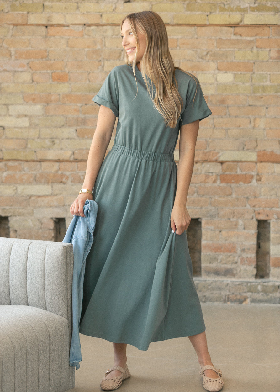 Casey Cap Sleeve Midi Dress