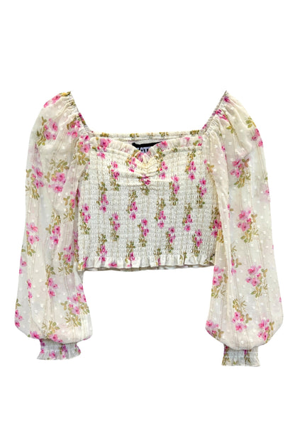TWEEN CHLOE PRINTED SHEER TOP - FINAL SALE