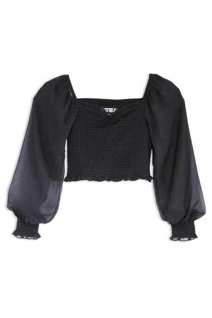 TWEEN CHLOE SOLID SHEER LONG SLEEVE TOP - FINAL SALE