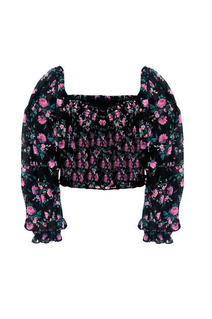 TWEEN CHLOE PRINTED SHEER TOP - FINAL SALE