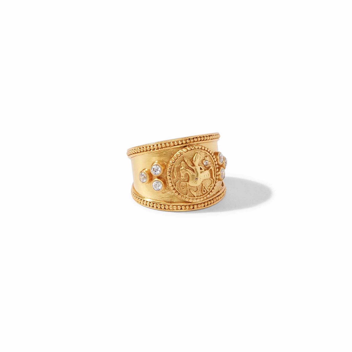 Coin Crest Ring - Cubic Zirconia