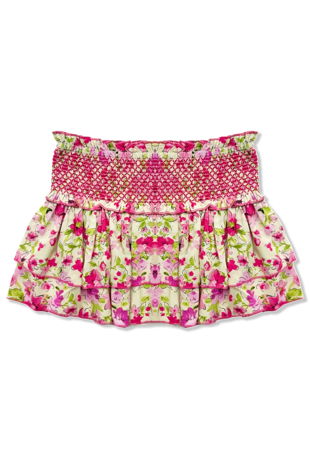 TWEEN DOMINIQUE PRINTED SMOCKED WAIST RUFFLE SKORT - FINAL SALE