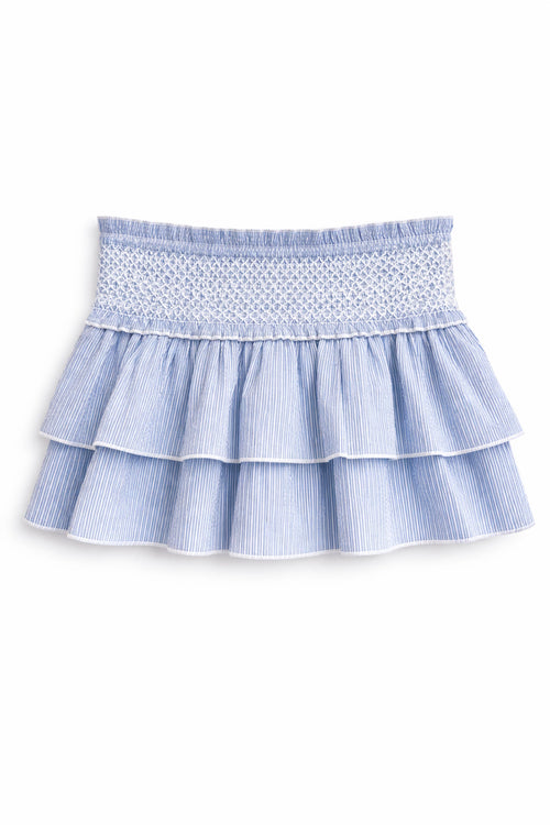TWEEN DOMINIQUE PRINTED SMOCKED WAIST RUFFLE SKORT