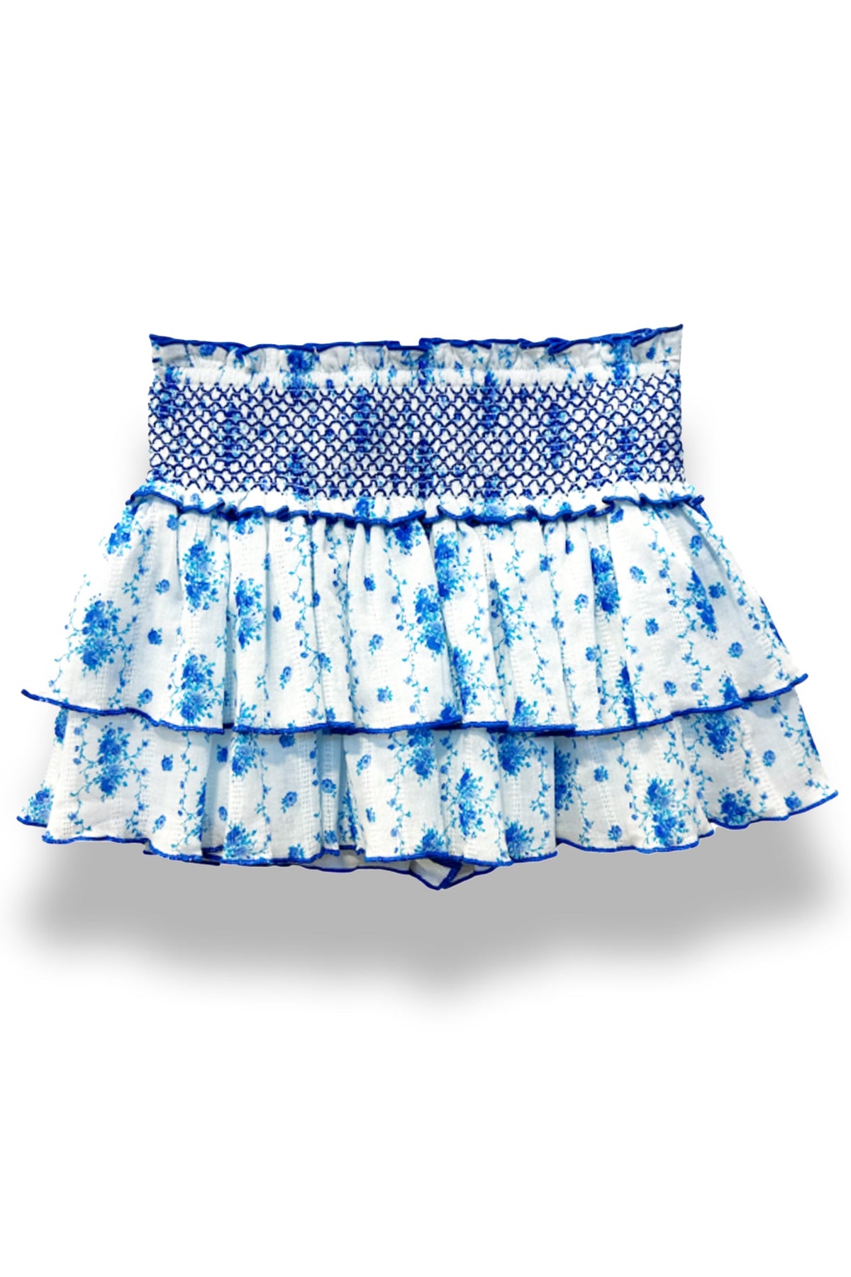 TWEEN DOMINIQUE PRINTED SMOCKED WAIST RUFFLE SKORT - FINAL SALE