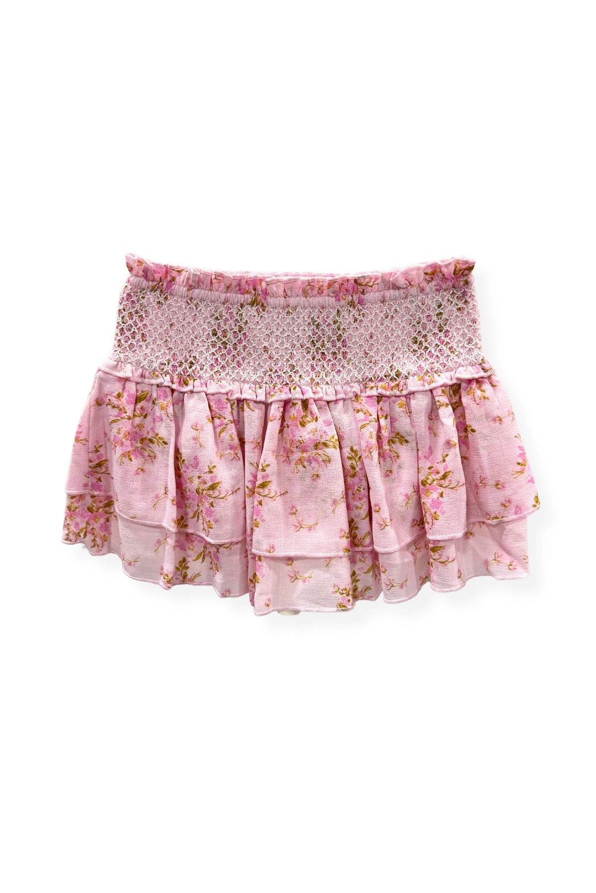 TWEEN DOMINIQUE PRINTED SMOCKED WAIST RUFFLE SKORT - FINAL SALE