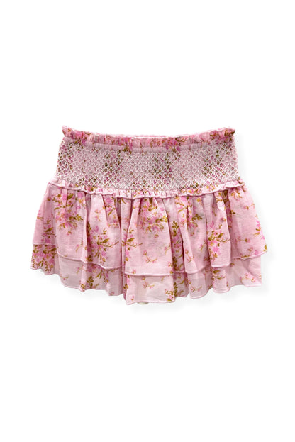TWEEN DOMINIQUE PRINTED SMOCKED WAIST RUFFLE SKORT - FINAL SALE