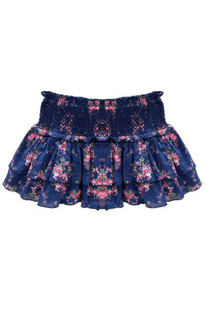 TWEEN DOMINIQUE PRINTED SMOCKED WAIST RUFFLE SKORT - FINAL SALE