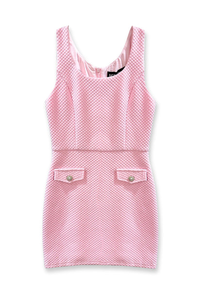 JUNIOR SHANNON STRETCH QUILTED SLEEVELESS DRESS - FINAL SALE
