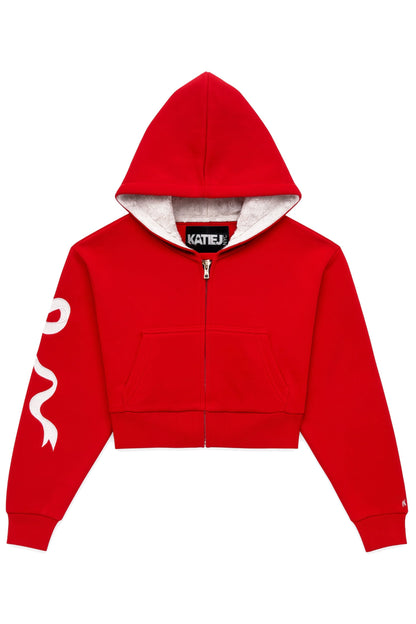 TWEEN DYLAN BOW APPLIQUE ZIP HOODIE