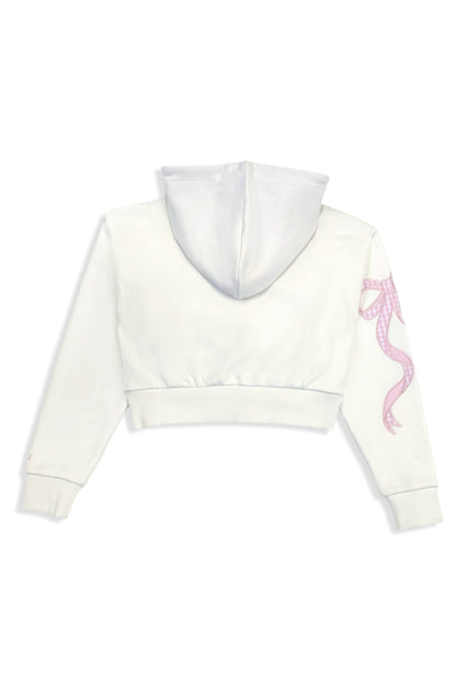 TWEEN DYLAN BOW APPLIQUE ZIP HOODIE
