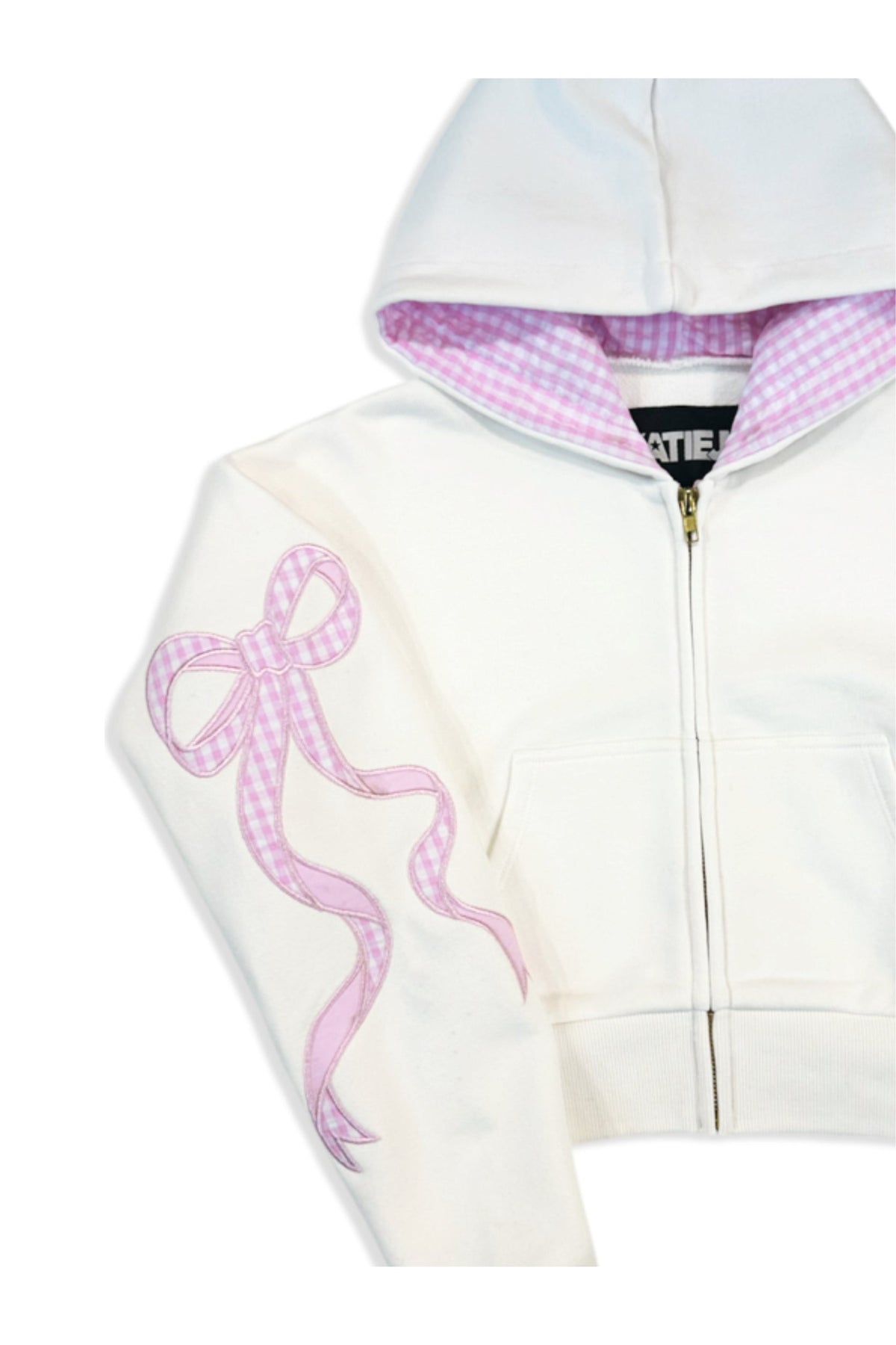 TWEEN DYLAN BOW APPLIQUE ZIP HOODIE