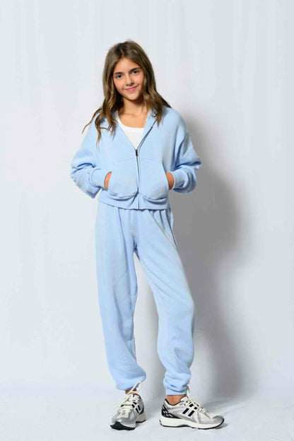 TWEEN DYLAN ZIP CROP HOODIE